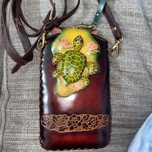 *Handmade* Turtle Conservation Leather Purse